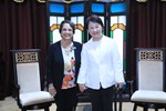 市長歡迎美國姊妹市關島總督古蕾露一行蒞府拜會，現場互動熱絡