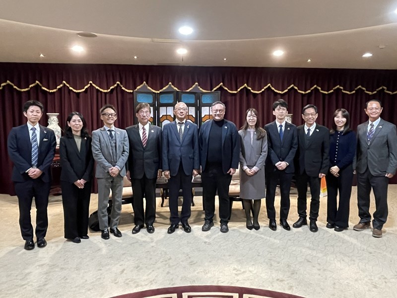 日本姊妹市宮崎縣副知事佐藤弘之一行蒞府拜會，由鄭照新副市長代表接待