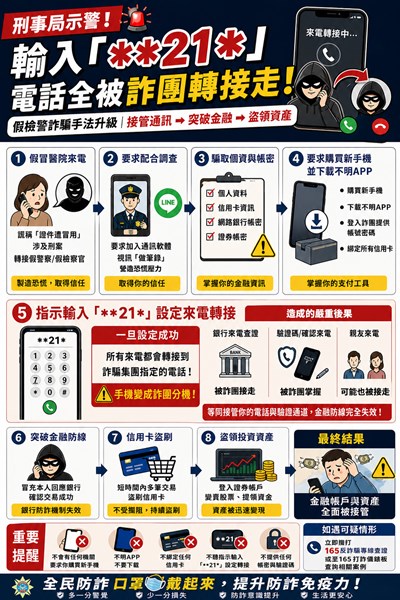 警政署刑事局 呼籲民眾注意 不要下載不明APP、綁定信用卡或輸入